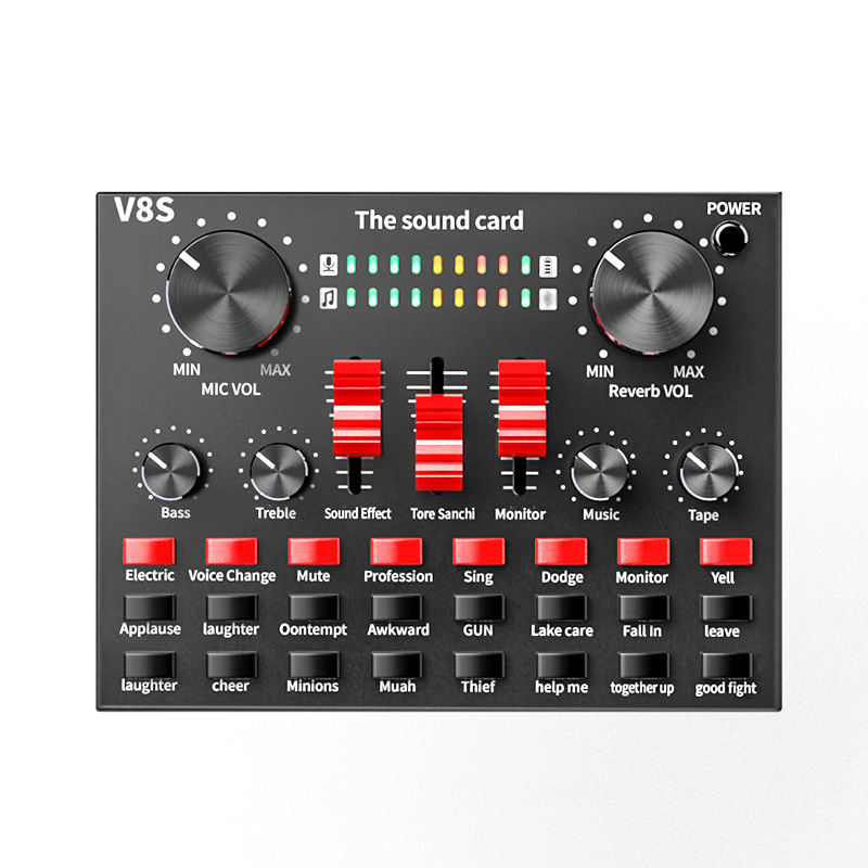 Audio Universal Music - Tarjeta de sonido V8S transfronteriza, transmisión