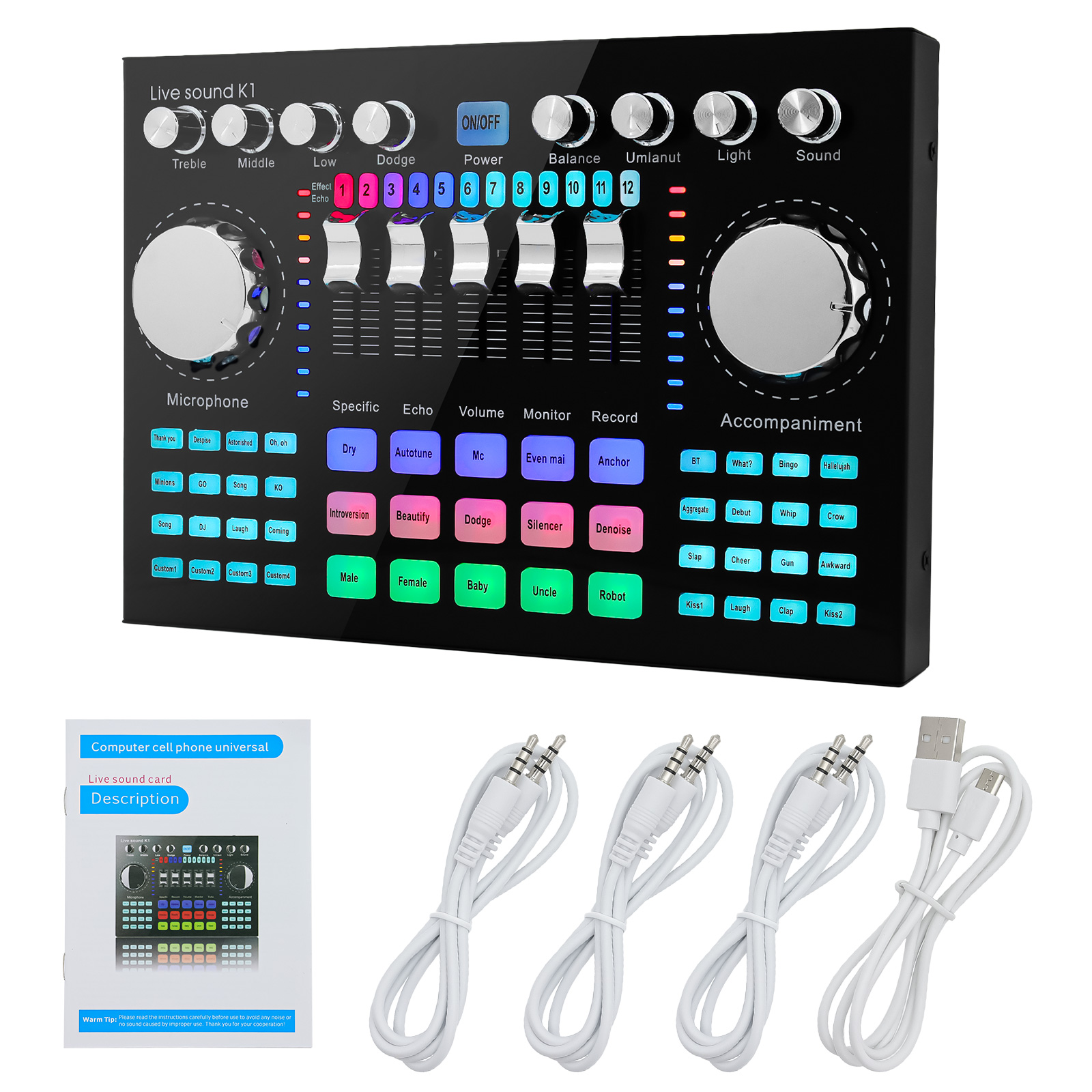 Audio Music Changer - Mezclador de Audio K1, Tarjeta de