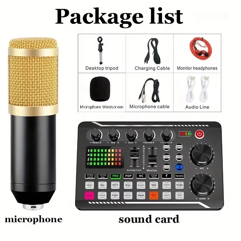 Audio Music Changer - Micrófono de condensador profesional, inalámbrico, Bluetooth,