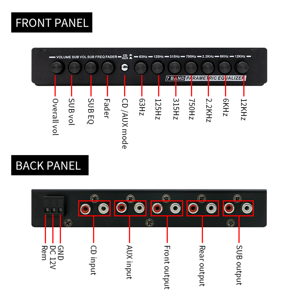 ECUALIZADOR profesional de 7 b - Audio Music Equalizer reseña y precio